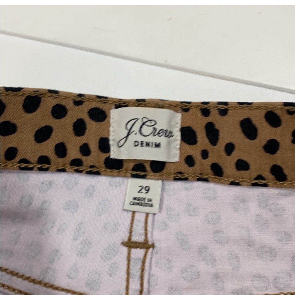 J.Crew‎ 9" High-Rise Toothpick Skinny Jeans in Leopard Dot Animal Print Size 29 - Picture 5 of 8
